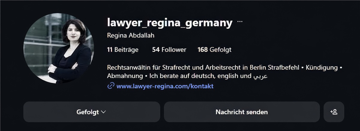 Instagram-Profil zu Beginn: 54 Follower